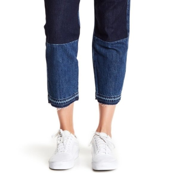 J Brand Low Rise Cuffed Two Tone Jeans - Picture 2 of 4